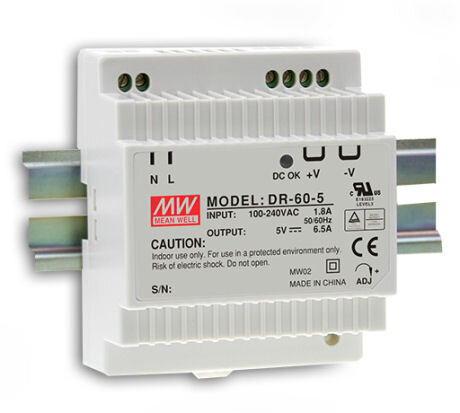 Meanwell Hutschienen-Netzteil DR60-5V, 6.5A