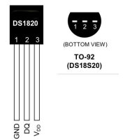 DS18B20, TO92-Gehäuse (parasitär geeignet)