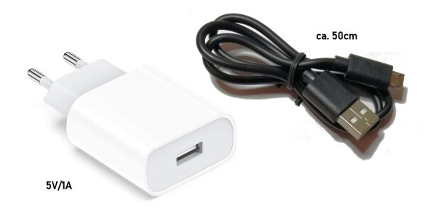 Steckernetzteil und USB-Kabel 50cm