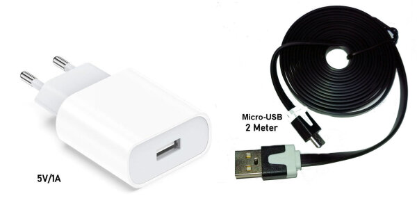 Mit Micro-USB-Kabel ca. 200cm